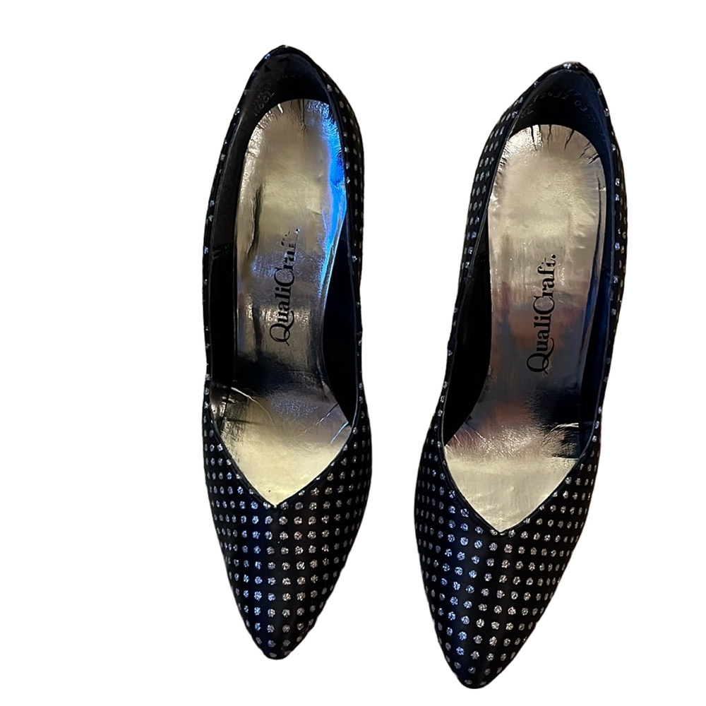 QualiCraft vintage glitter polkadot heels size 8